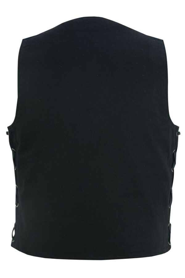 RM911 Men's Traditional Denim Vest with Side Laces - Image 5