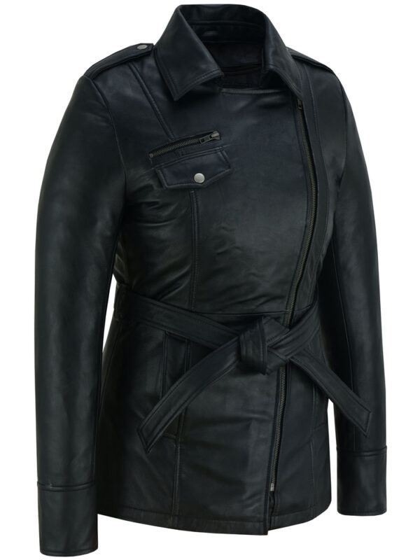Elan Women's Leather Jacket Black - Image 7