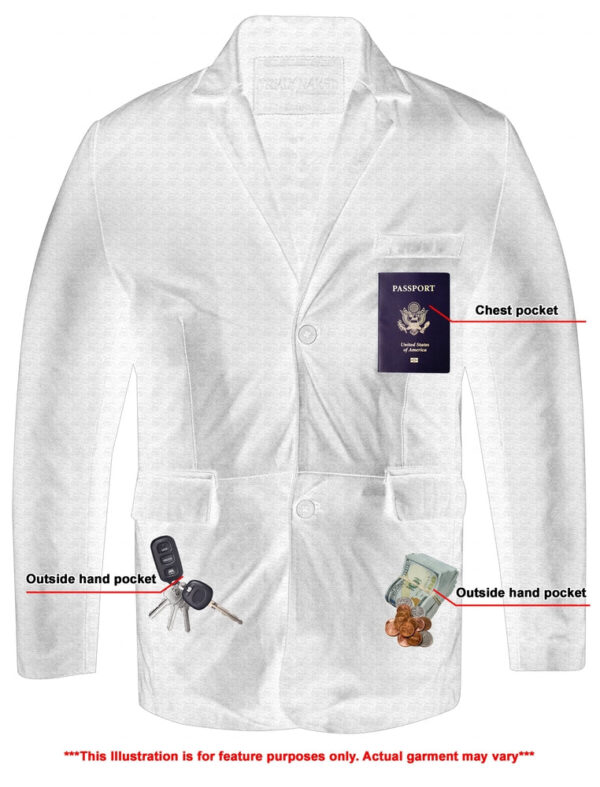 Retro Trim Men's Sheep Skin Leather Blazer - Image 6