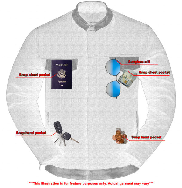 RM988 Men's Full Cut Denim Shirt W/Leather Trim - Image 4