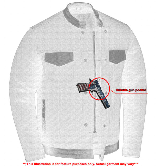 RM988 Men's Full Cut Denim Shirt W/Leather Trim - Image 6