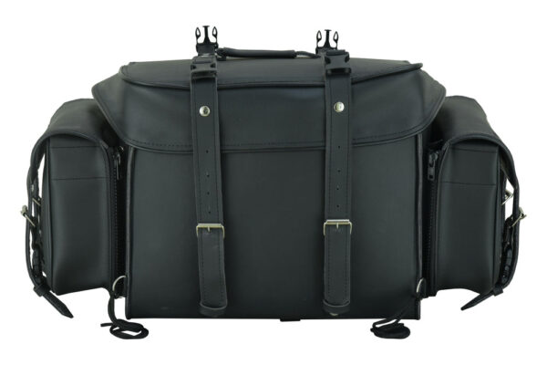 RC350 Leather Black PVC Large Four Piece Motorcycle Touring Tail Bag - Image 4