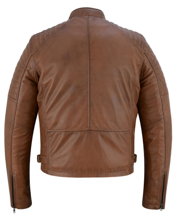 Copper Slayer Men's Sheepskin Leather Fashion Jacket with Snap Button - Image 3