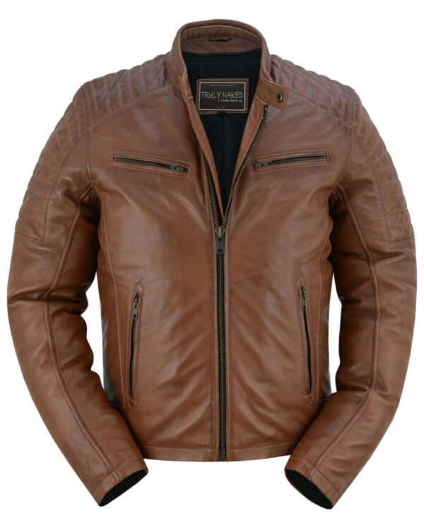 Copper Slayer Men's Sheepskin Leather Fashion Jacket with Snap Button - Image 4