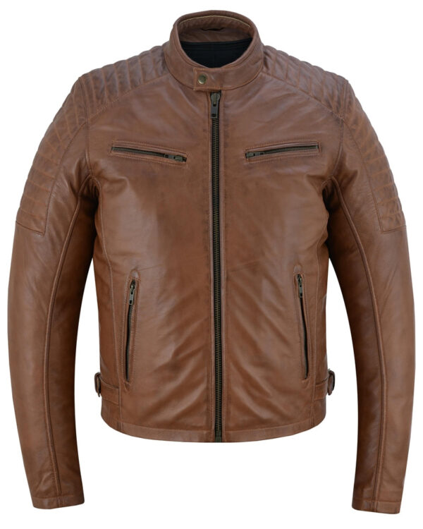 Copper Slayer Men's Sheepskin Leather Fashion Jacket with Snap Button - Image 9