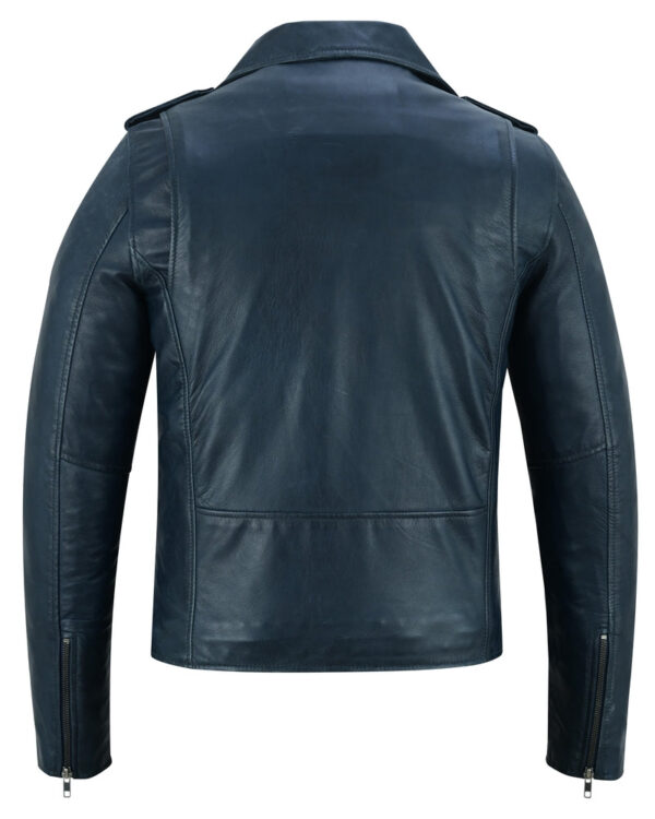 Moonlight Women's Navy Blue Fashion Leather Jacket - Image 7
