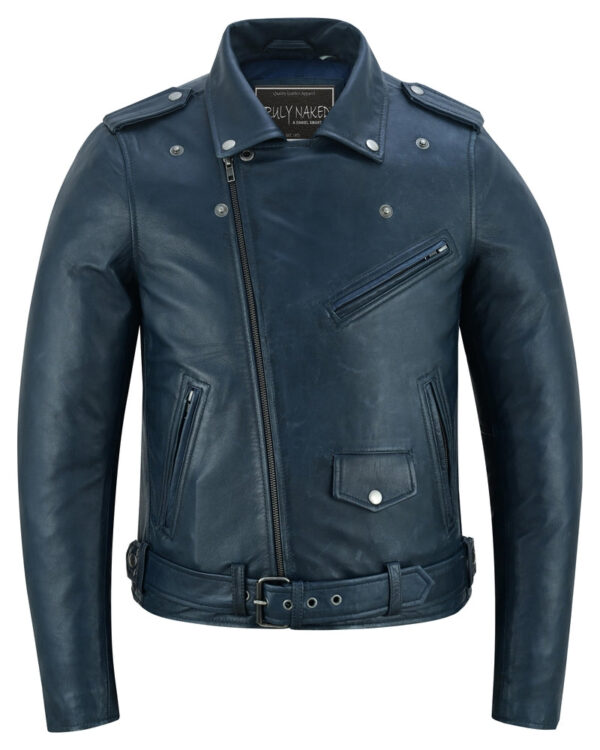 Moonlight Women's Navy Blue Fashion Leather Jacket - Image 8