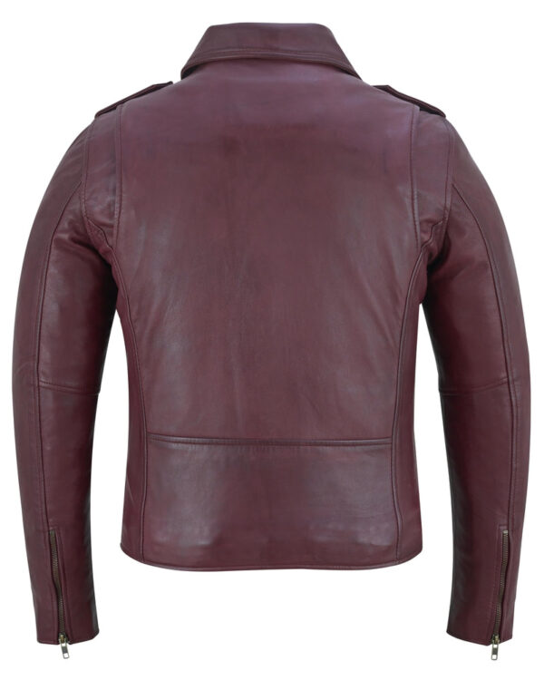 Rose Glow Women's Oxblood Fashion Leather Jacket - Image 6