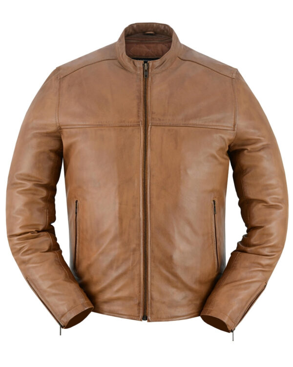 Rustic Stunner Men's Brown Fashion Leather Jacket - Image 4