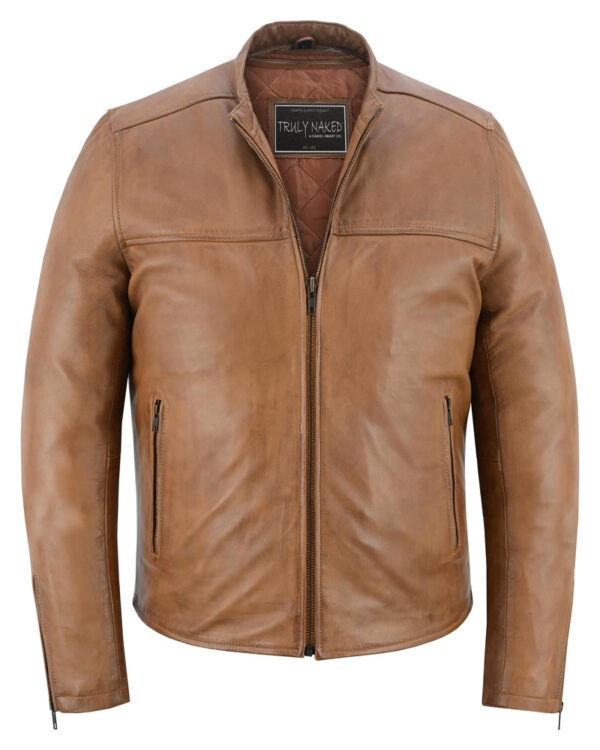 Rustic Stunner Men's Brown Fashion Leather Jacket - Image 8