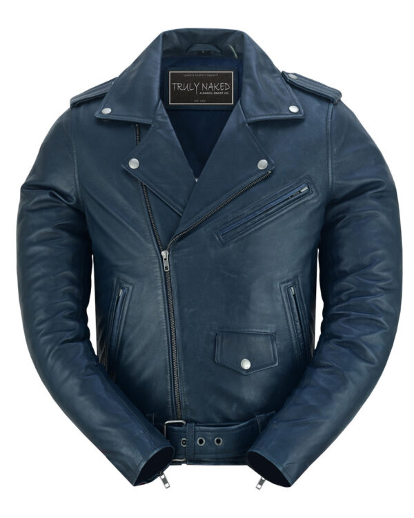 Moonlight Women's Navy Blue Fashion Leather Jacket - Image 9