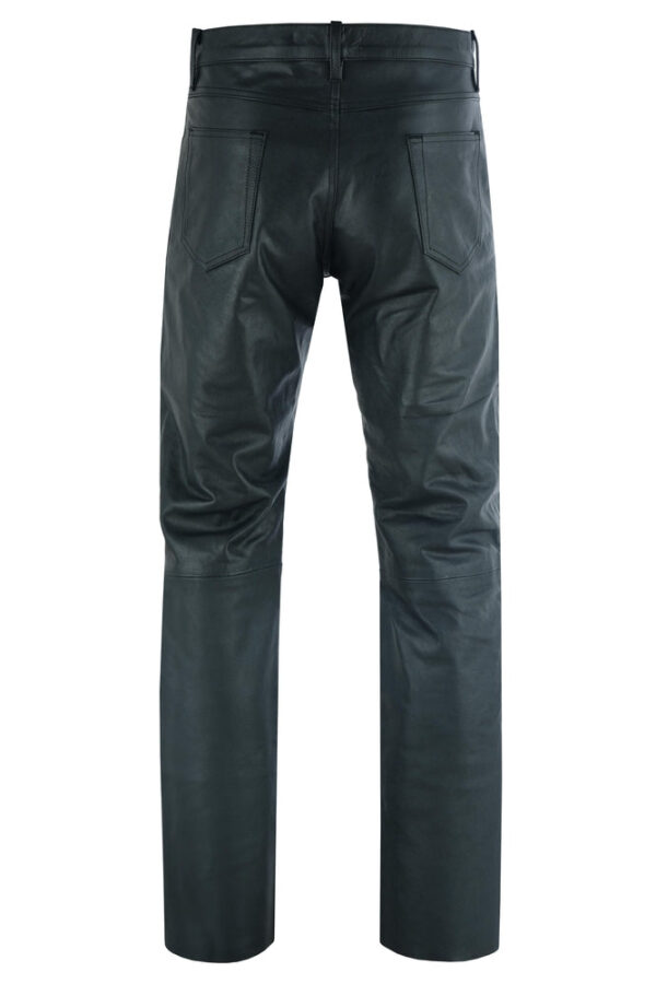 RC452 Women's Classic 5 Pocket Black Casual Motorcycle Leather Pants - Image 3