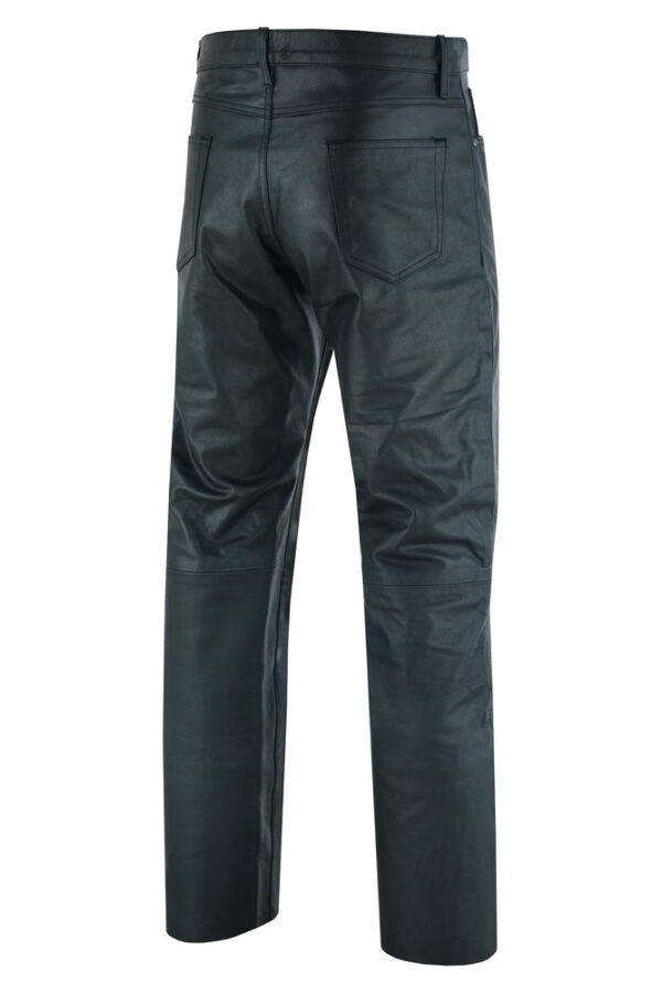 RC452 Women's Classic 5 Pocket Black Casual Motorcycle Leather Pants - Image 4