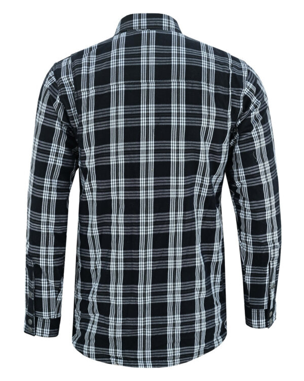 Checkered Champ Men's Black and White Armored Flannel Shirt - Image 5