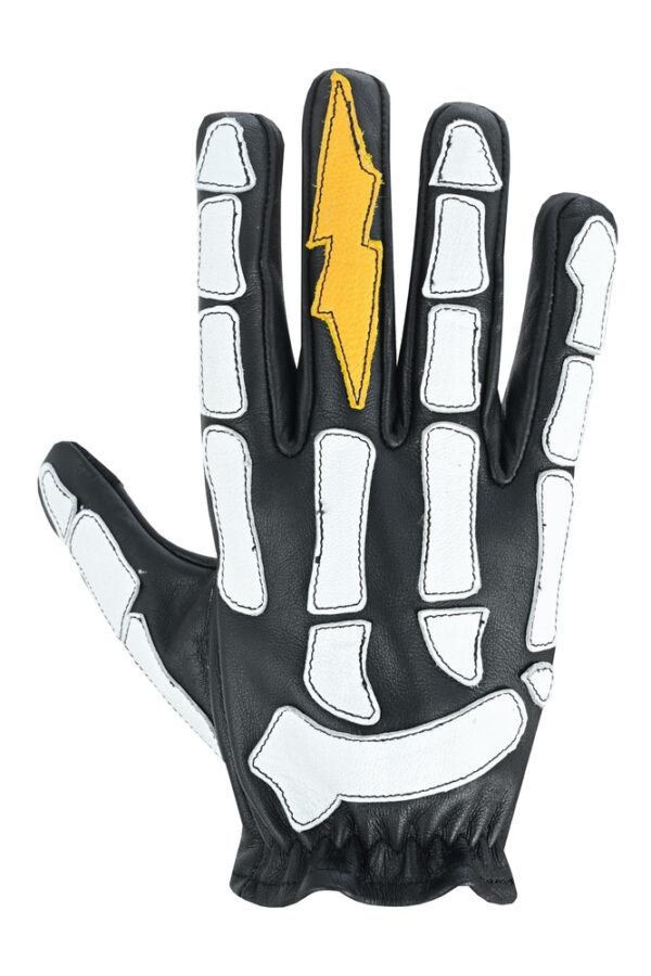 Devil Hands Black White and Yellow Skeleton Bolt Glove (BluWater) - Image 3