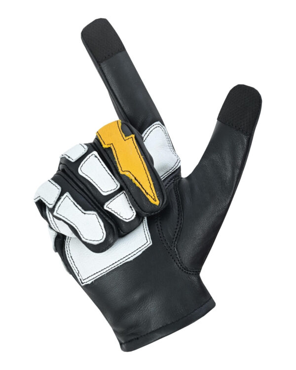 Devil Hands Black White and Yellow Skeleton Bolt Glove (BluWater) - Image 5