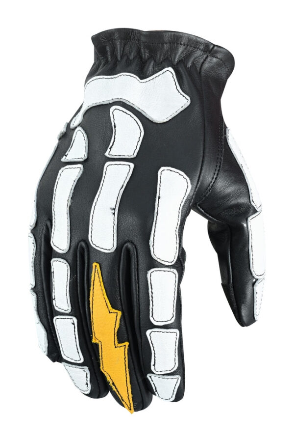 Devil Hands Black White and Yellow Skeleton Bolt Glove (BluWater) - Image 6