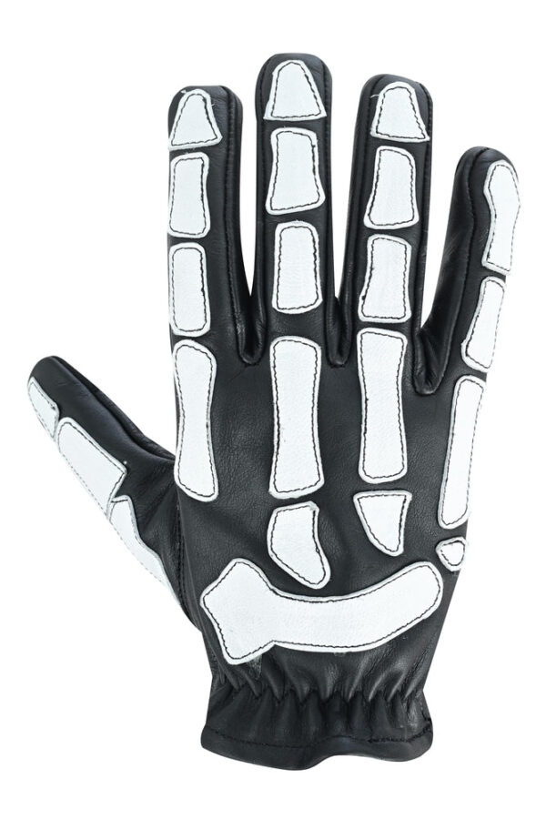 Glow Bones Black and White Leather Skeleton Glove (BluWater) - Image 3