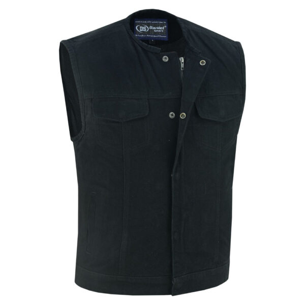 RM981BK Concealed Snaps, Denim Material, Hidden Zipper, w/o Collar - Image 3