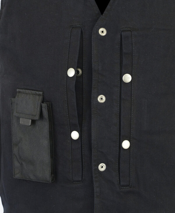 RM925BK Men's Single Back Panel Concealed Carry Denim Vest - Image 3