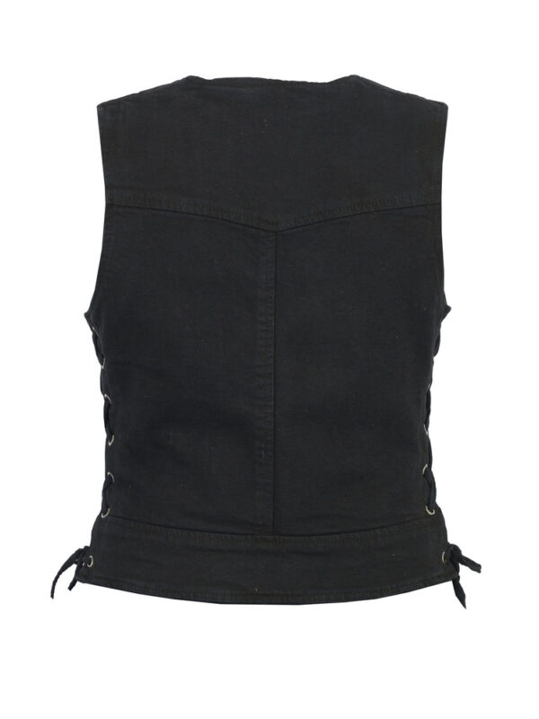 RM942BK Women's Stylish Black Denim Vest - Image 3