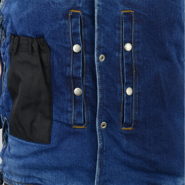 RM905BU    Men's Single Back Panel Concealed Carry Denim Vest - Image 3