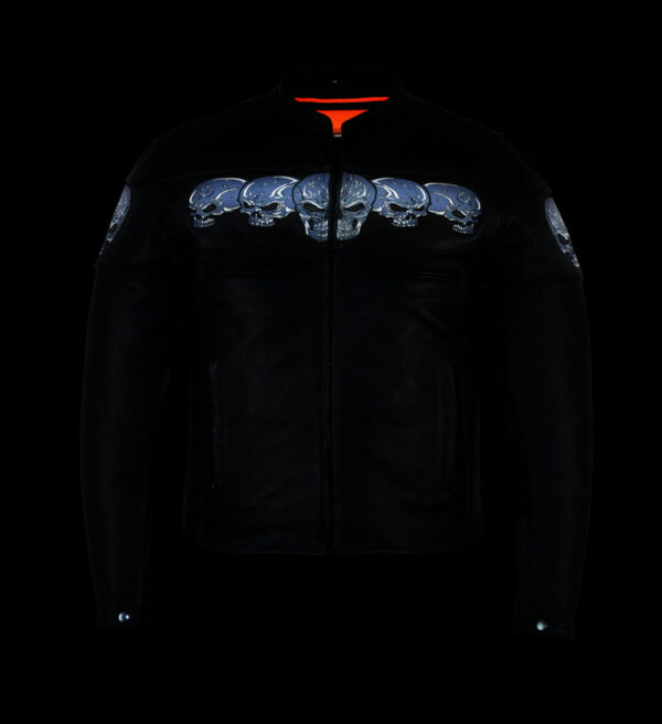 RC700 Men's Scooter Jacket w/Reflective Skulls - Image 3