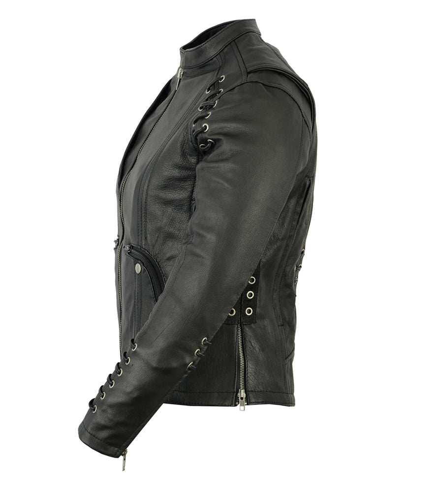 RC885 Women's Stylish Jacket with Grommet and Lacing Accents - Image 4