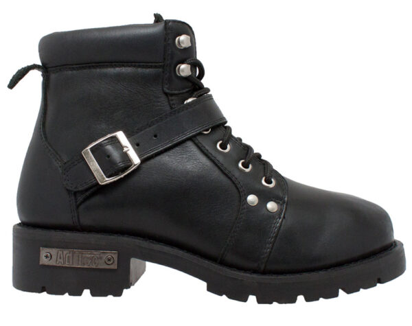 9143 Men's YKK Zipper Biker Boot-Black - Image 4