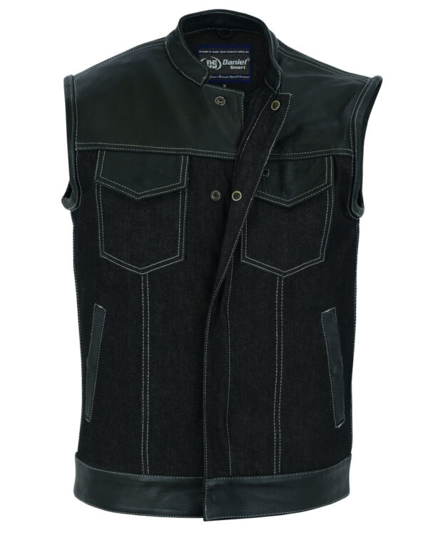 RM900 Men's Leather/Denim Combo Vest - Image 3