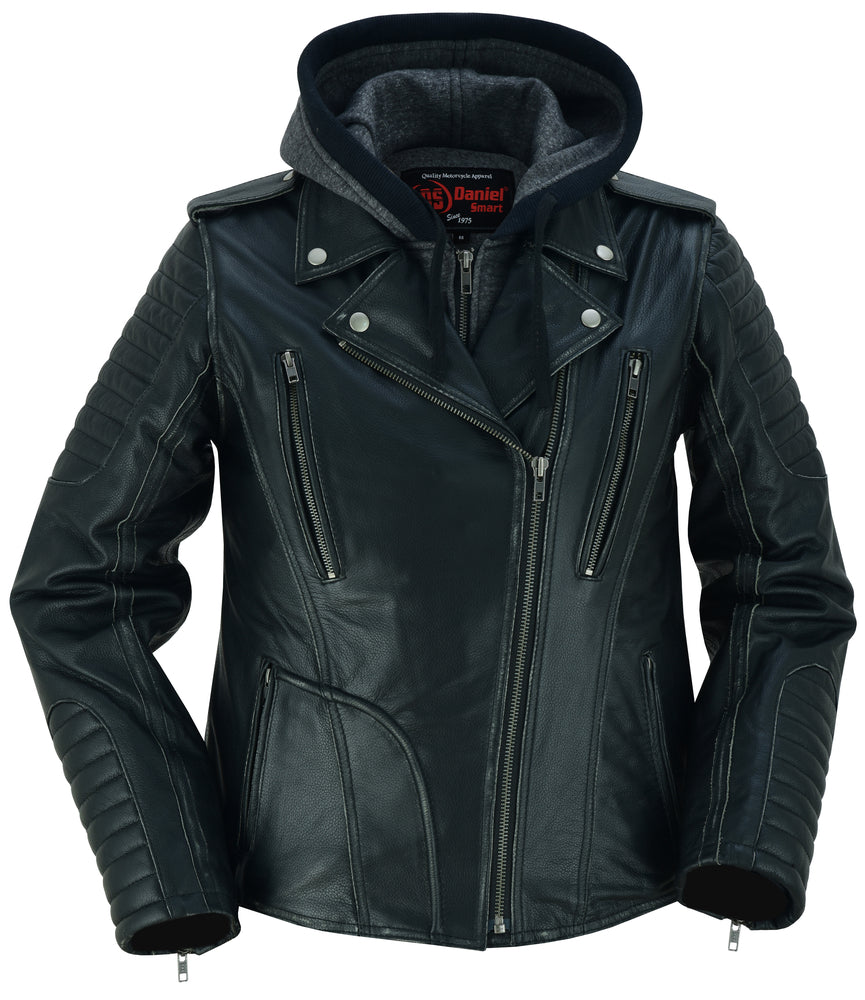 RC877 Women's M/C Jacket with Rub-Off Finish - Image 3