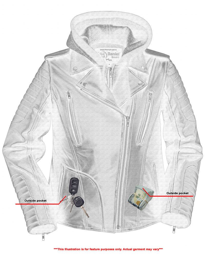 RC877 Women's M/C Jacket with Rub-Off Finish - Image 4