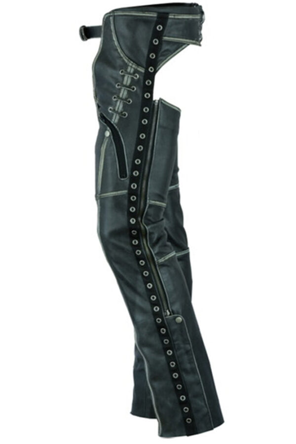 RC485V Women's Gray Stylish Lightweight Hip Set Chaps - Image 3