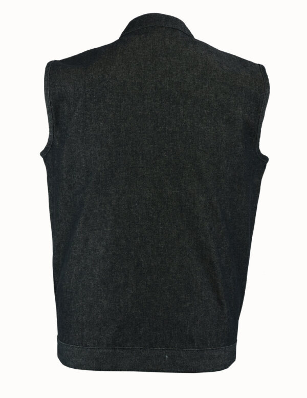 RM977 Men's Rough Rub-Off Raw Finish Denim Vest - Image 3