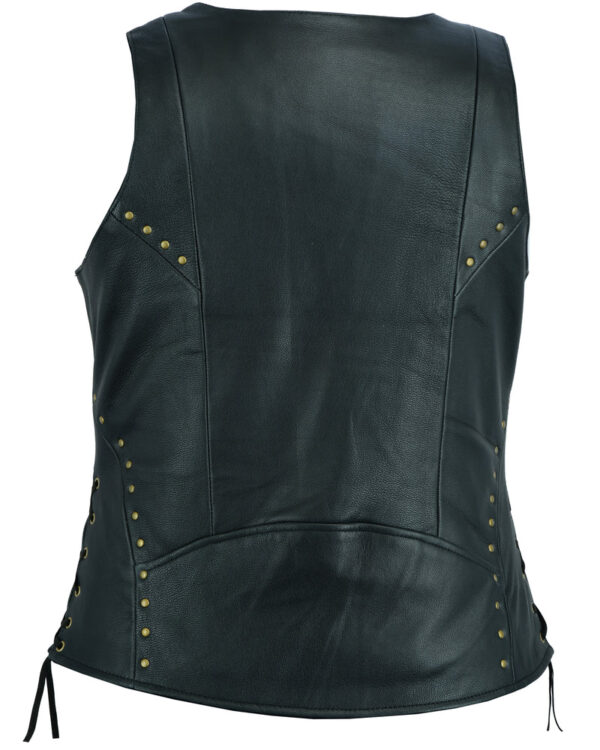 RC233 Women's Zippered Vest with Lacing Details - Image 3