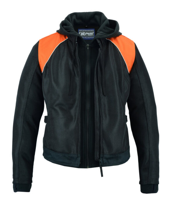 RC827 Women's Mesh 3-in-1 Riding Jacket (Black/Orange) - Image 5