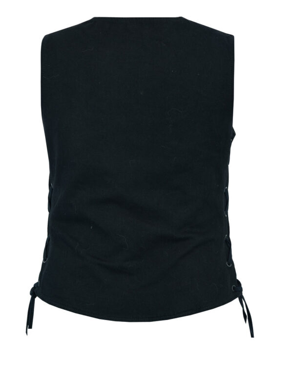 RM908  Women's Denim Longer Body &frac 34; Vest - Side Laces - Image 3