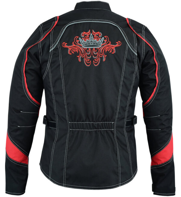 RC826RD Women's Embroidered Crown Riding Jacket - Red - Image 3