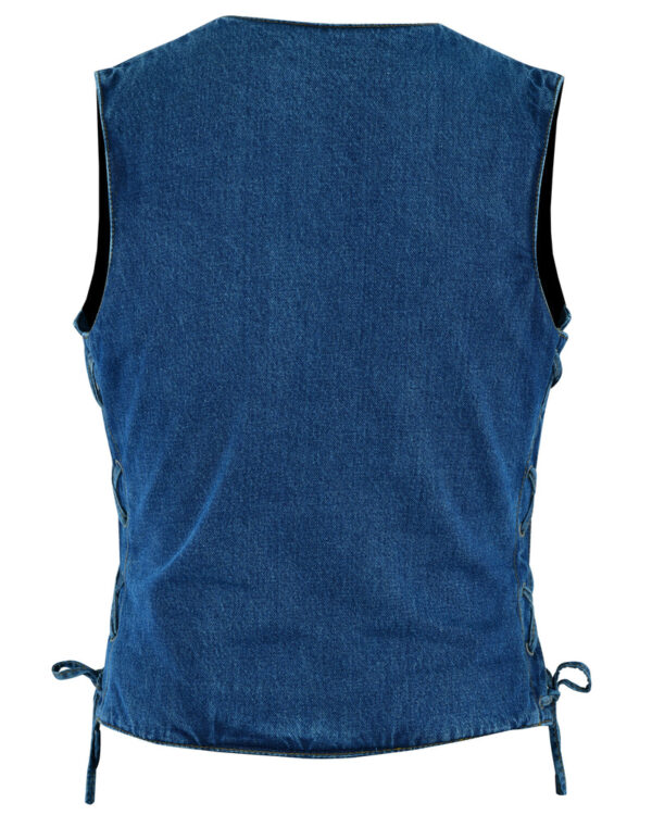 RM997 Women's Single Back Panel Concealed Carry Denim Vest - Blue - Image 3