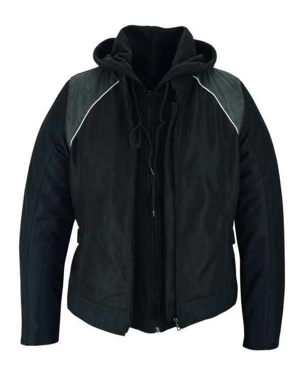 RC867 Women's Mesh 3-in-1 Riding Jacket (Black/Black Tone Reflective) - Image 3
