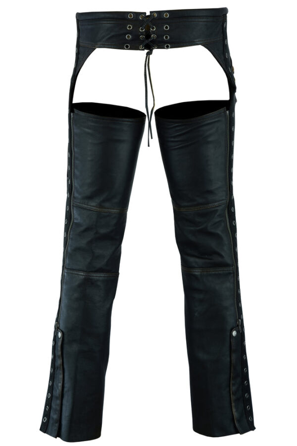 RC490 Women's Stylish Lightweight Hip Set Chaps in Lightweight Drum Dyed Distres - Image 4