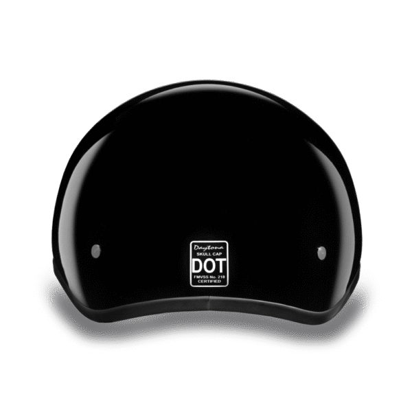 D1-A D.O.T. DAYTONA SKULL CAP- HI-GLOSS BLACK - Image 3