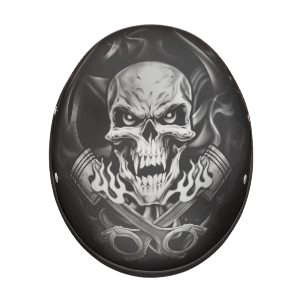 D6-PS D.O.T. DAYTONA SKULL CAP - W/ PISTONS SKULL - Image 5