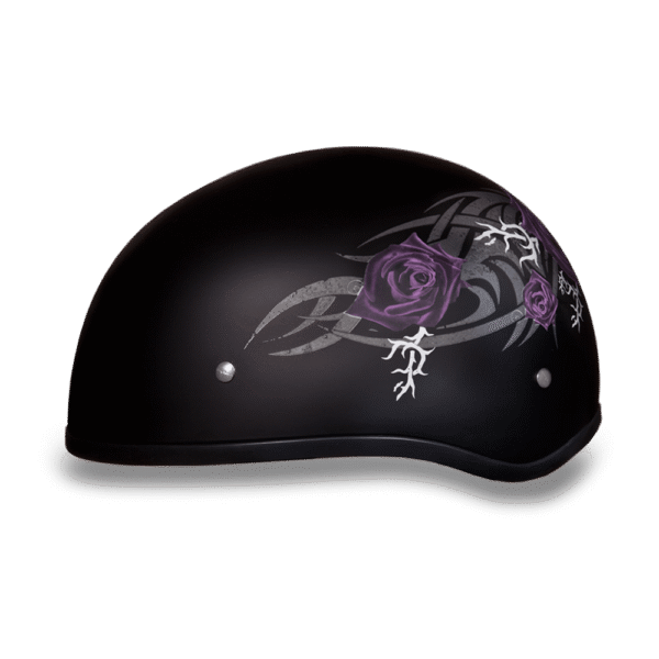 D6-PR D.O.T. DAYTONA SKULL CAP - W/ PURPLE ROSE - Image 3