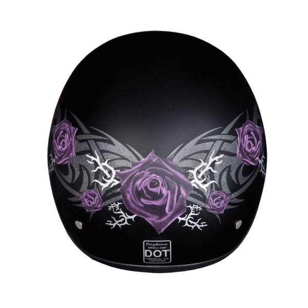D6-PR D.O.T. DAYTONA SKULL CAP - W/ PURPLE ROSE - Image 5