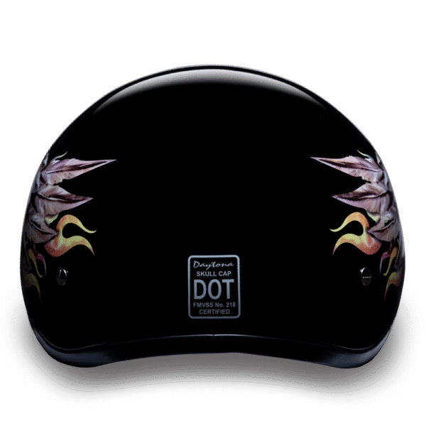 D6-SKW D.O.T. DAYTONA SKULL CAP - W/ SKULL WINGS - Image 3