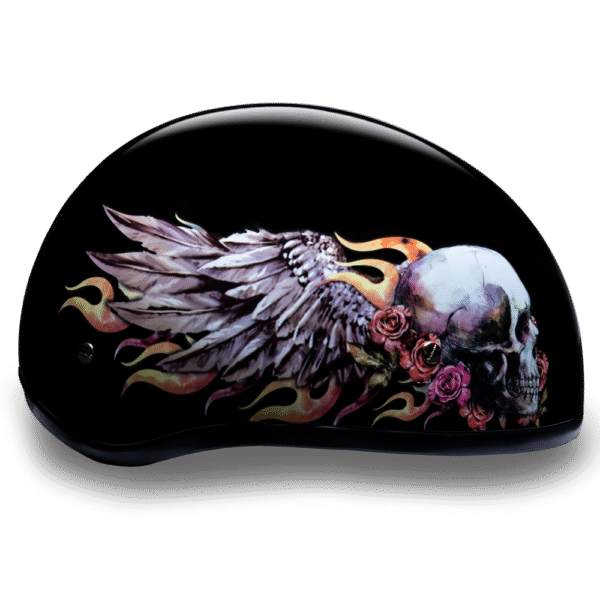 D6-SKW D.O.T. DAYTONA SKULL CAP - W/ SKULL WINGS - Image 4
