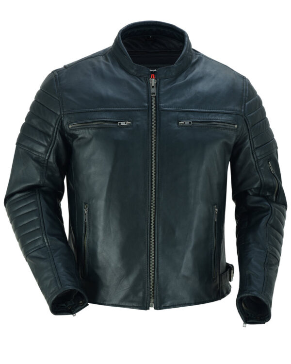 RC757 Men's Lightweight Drum Dyed Naked Lambskin Crossover Scooter Ja - Image 3