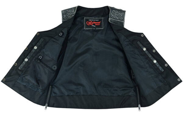 RC285V Women's Gray Vest with Grommet and Lacing Accents - Image 3