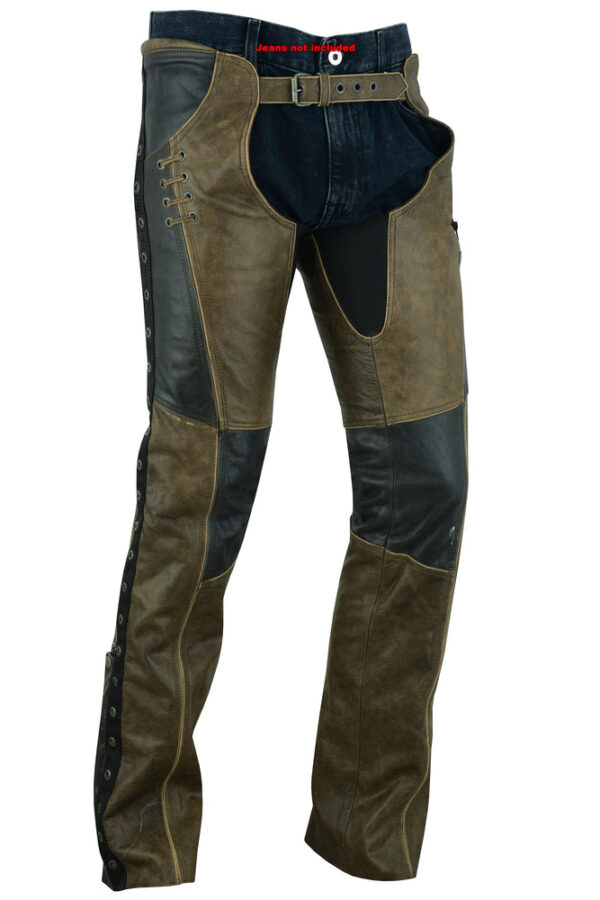 RC498 Women's Stylish Lightweight Hip Set Chaps- Two Tone - Image 3